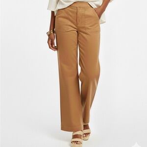 Anthropologie Maeve The Colette Linen Wide Leg Pants Tan Brown Size 4